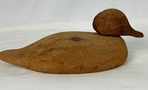 lot 137 image: Three Carved Wood Duck Decoys & Figurines - Signed