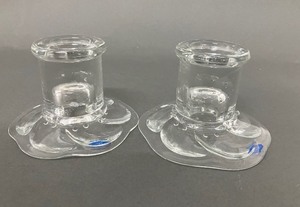 lot 147 image: Trio of Crystal Candle Holders - Nuutajarvi & Mikasa