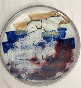 lot 165 image: Three Signed Handmade Studio Pottery Bowls in Shades of Blue