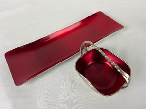 lot 203 image: Vintage Pewter and Fuscia TINN Basket and AS Monsen & Gundersen Tormo Tray from Norway