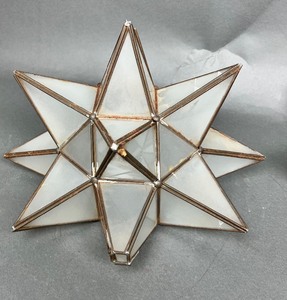 lot 213 image: Antique Frosted Star Light Globe and Antique Pier Mount