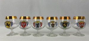 lot 228 image: Set of Vintage German Brandy Snifters with City Coats of Arms