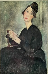 lot 160 image: Framed Print Portrait of Ddie by Amedeo Modigliani - 21 x 30