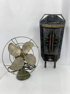 lot 283 image: Vintage ZIP Metal Electric Fan & Vintage Mail Box