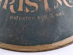 lot 276 image: Cream City 1915 MERRY CHRISTMAS Metal Tree Stand