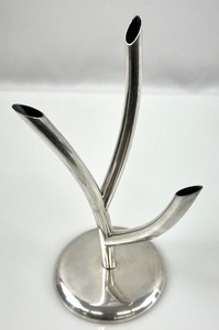 lot 343 image: Industria Peruana Sterling Silver Candelabra by Camusso Silver Co (Peru)