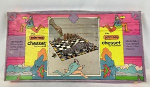 lot 10 image: Mid-Century Peter Max Chess Set Board Game