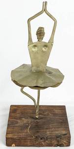 lot 189 image: Vintage Ballet Dancer Figure - Brutalist Metal Sculpture Made in Spain