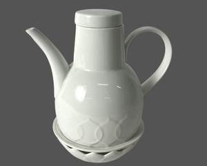 lot 154B image: Rosenthal Lotus White China Teapot & Demitasse Cups - Made in Germany