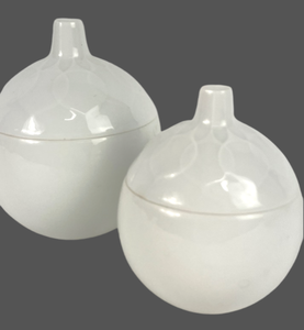 lot 155B image: Rosenthal Lotus White China Coffee Pot and Covered Sugar Bowls - Made in Germany