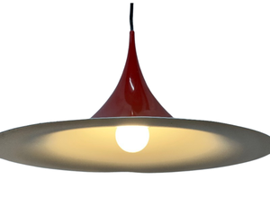 lot 18 image: Mid-Century Danish Red Gubi Semi Pendant Light by Bonderup and Thorup for Fog & Morup 1960s