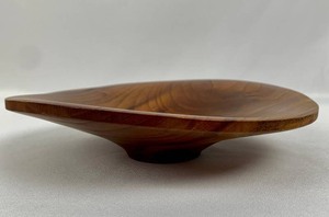 lot 92A image: Mid-Century Signed BOB STOCKSDALE Stunning Hand Turned Almond Wood Bowl
