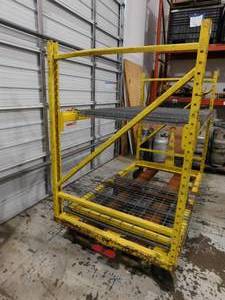 lot 43 image: Towable Rolling Pallet Racking with Fork Pockets - 78(w) x 68 (h) x 42 (d)