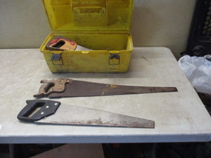 lot 36 image: Toolbox and saws