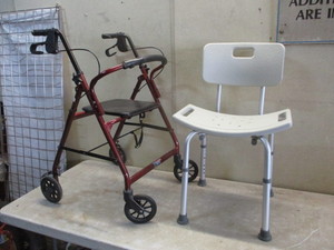 lot 160 image: Walker and Shower Chair