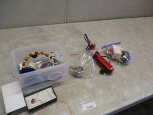 lot 192 image: Costume Jewelry, hair straightener, face touch up gun