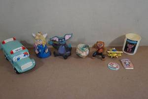 Assorted Retro Toys -Eureekas Castle, Smurfs, Madball, Garbage Pail Kids