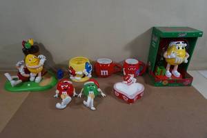 Assorted M&Ms Collectables -Christmas Dcor, Mugs, Dish