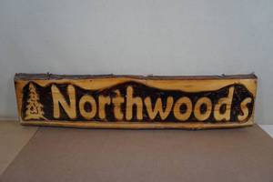Northwoods Carved Wood Sign