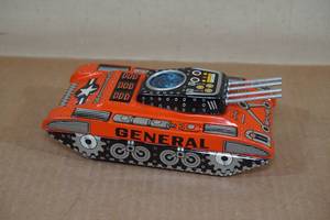 Vintage Pressed Metal Toy Tank General - Made in Japan