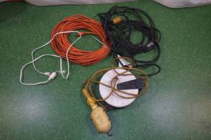 Extension Cords with Shop Light and Vintage Blue Point Cord Reel