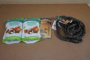 2 Pillbuddy Dog Treats, Tick Tweezers, Camo Leash and Collar