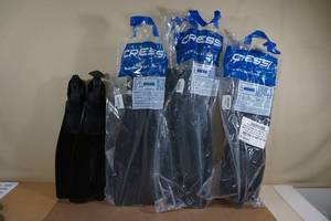 4 Pairs Cressi Adult Snorkel Fins -4142, 4344, 4748