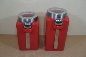 Mainstays Red Dry Goods Canisters with Scoops