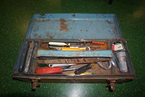 Metal Toolbox with Assorted Tools