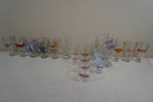 Assorted Beer and Liquor Glasses - Bud, Coors, Miller, OReillys