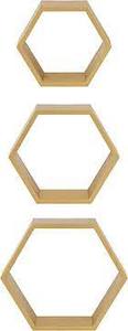 Kate and Laurel Putnam 3-Piece Hexagon Shelf Set - Gold
