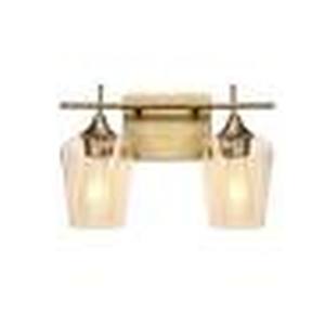 Fritts 2-Light Gold Modern Vanity Light With Clear Glass Shades