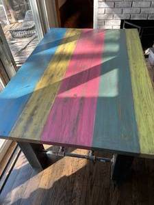Colorful Wood Kitchen Table