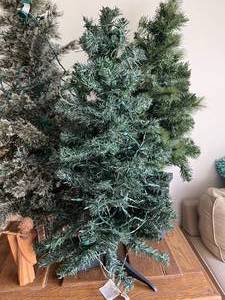Lot of 3 Miniature Christmas Trees & Wood Angel