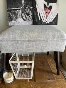 Stool, Collage, Bins & Candle
