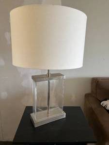 Black Side Table with Lamp
