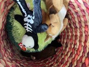 Set of Baskets, Blankets and stuffed Toys
