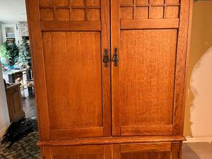 Mission Style Wood Armoire
