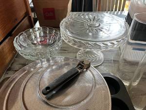 Kitchen Lot  Pizza pan, Tins, Cake Stand, Bowls & More