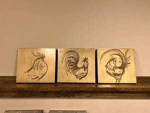 Lot of 3 Rooster Pictures