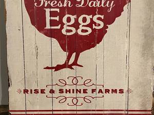Wood Plaque - Fresh Daily Eggs