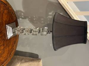 Ornate Metal End Table and Lamp