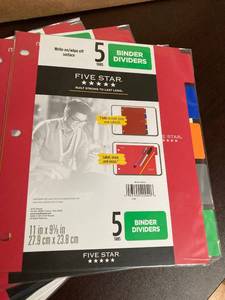 Five Star Binder Dividers
