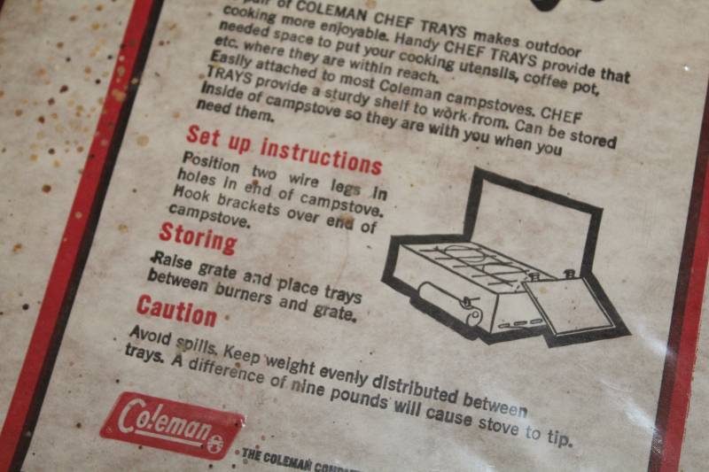 Coleman Chef Trays Campstove Extensions (in original