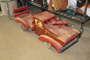 lot 411 image: Vintage Cass Toys Wooden Fire Truck