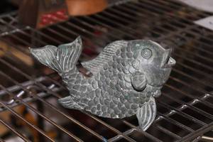 lot 534 image: Coy Fish Metal Statue