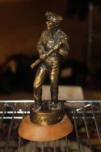 lot 523 image: Coal Miner Bronze Table Statue