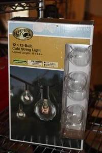 lot 599 image: Hampton Bay 12 Caf String Light 12-bulb (in original packaging)
