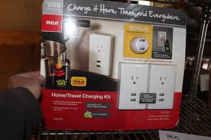 lot 598 image: RCA USB HomeTravel Charging Kit (New )