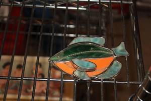 lot 698 image: Fish Stained Glass Window Hanger